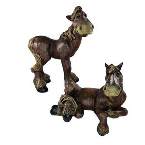 AS IS Pasture Pals Elmer Horse Set Shelf Sitter Standing Montana Silversmiths